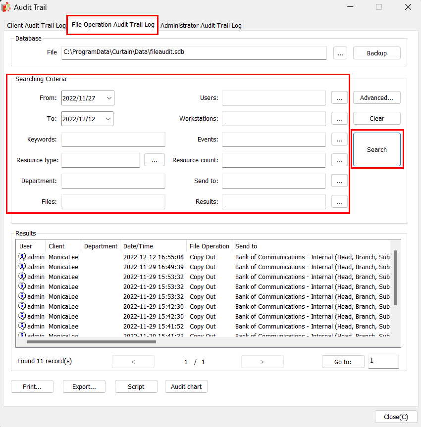 e-locker data loss prevention(DLP) - File Operation Audit Log