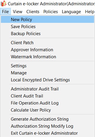 e-locker data loss prevention(DLP) - Control Policy Group
