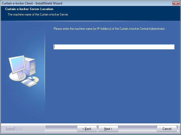 e-locker data loss prevention(DLP) - Enter hostname or IP Address of Curtain Admin