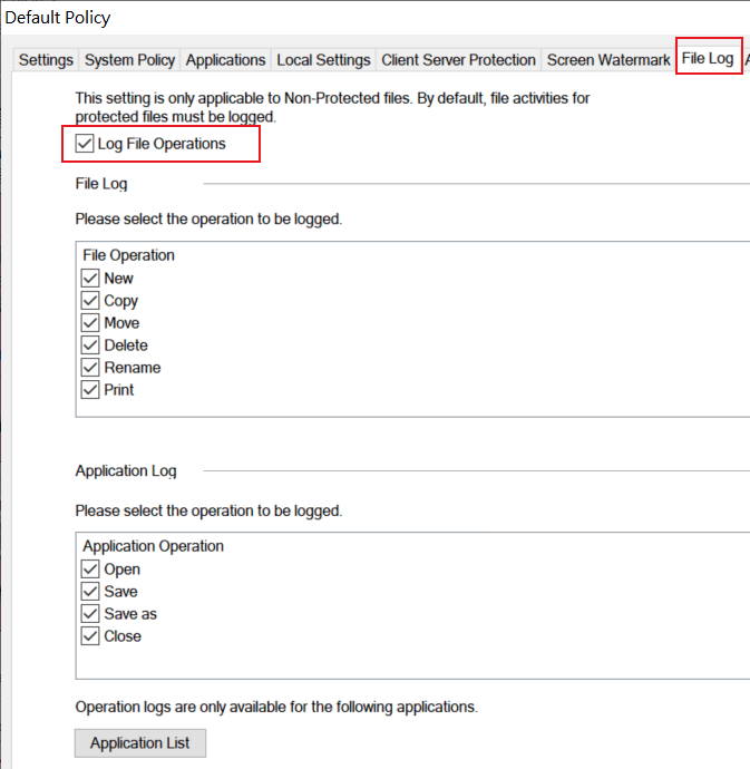 e-locker data loss prevention (DLP) - Log File Operations