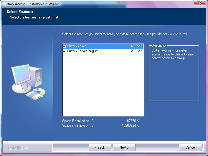 e-locker data loss prevention(DLP) - select Curtain components