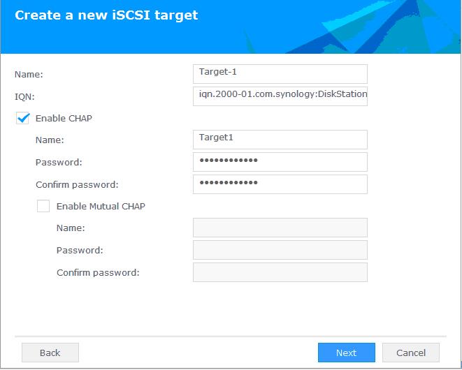 e-locker data loss prevention(DLP) - create a new iSCSI target