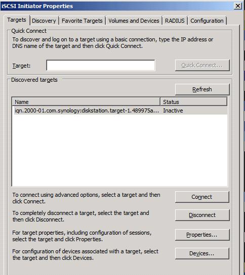 e-locker data loss prevention(DLP) - iSCSI Initiator Properties