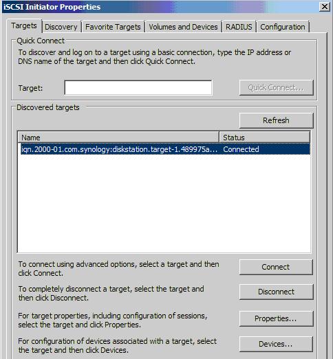 e-locker data loss prevention(DLP) - iSCSI Initiator Properties