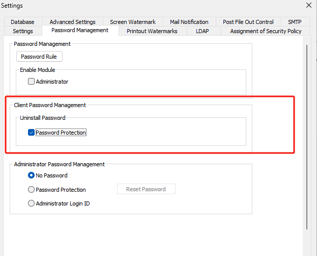 e-locker data loss prevention (DLP) - Password Protection
