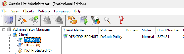 e-locker data loss prevention (DLP) - select Online/Offline