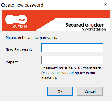 e-locker data loss prevention (DLP) - Enter password
