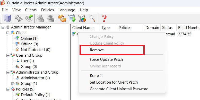 e-locker data loss prevention(DLP) - Uninstall the client programs