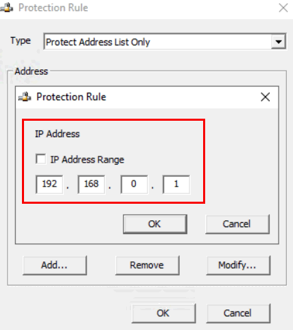 e-locker data loss prevention(DLP) - Choose IPV4 Address Type