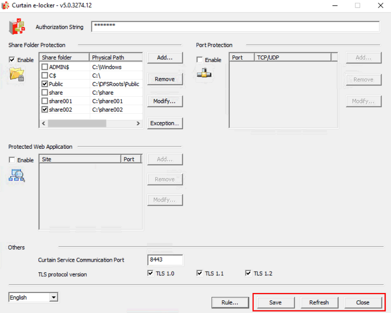 e-locker data loss prevention(DLP) - Save and Refresh