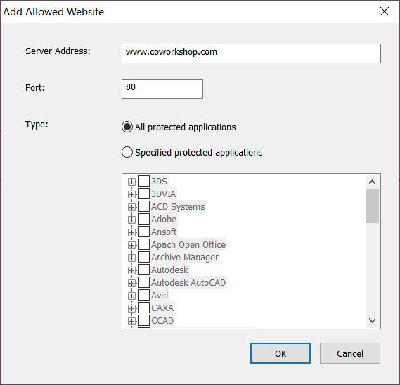 e-locker data loss prevention(DLP) - add an exception website
