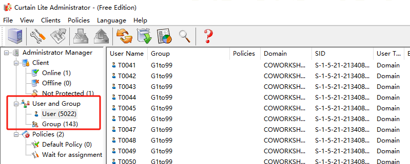 e-locker data loss prevention (DLP) - User And Group