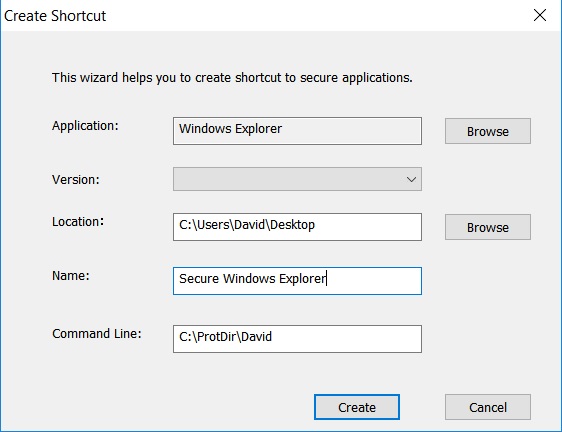 e-locker data loss prevention(DLP) - Create a shortcut