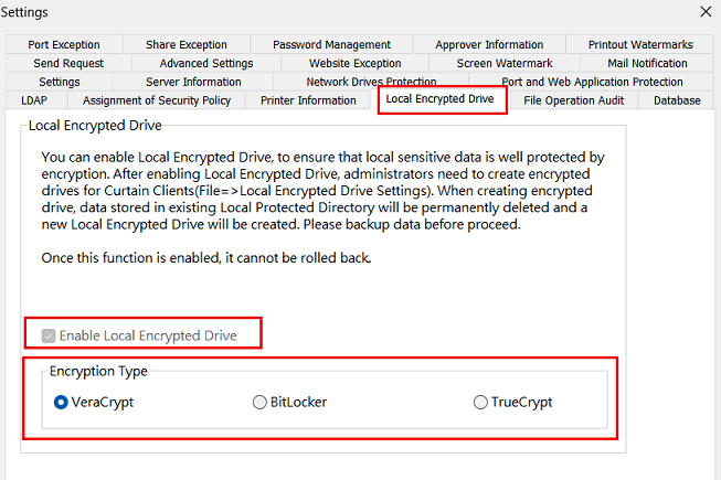 e-locker data loss prevention(DLP) - Enable Local Encrypted Drive