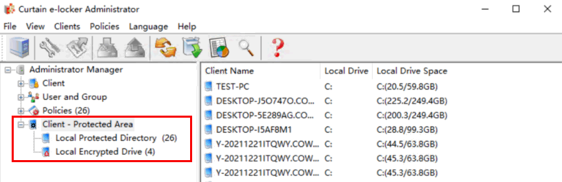 e-locker data loss prevention(DLP) - Client - Protected Area