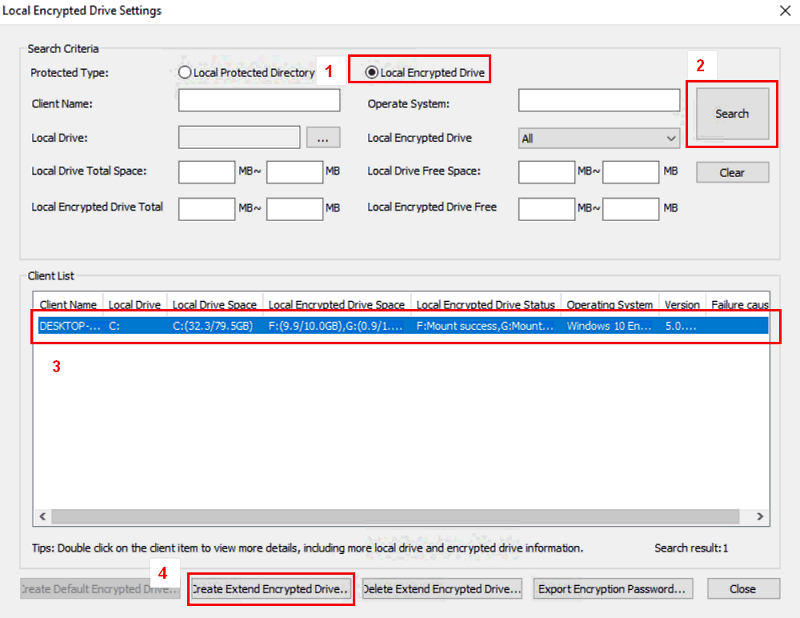 e-locker data loss prevention(DLP) - Local Encrypted Drive Settings