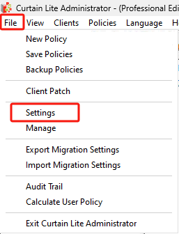 e-locker data loss prevention (DLP) - Settings