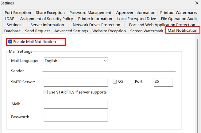 e-locker data loss prevention(DLP) - Enable Mail Notification