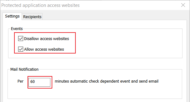 e-locker data loss prevention(DLP) - Choose events