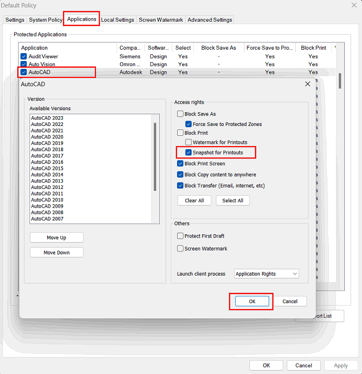 e-locker data loss prevention(DLP) - Snapshot for Printouts